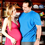 First pic of Amateur pregnant chick Amanda Bryant pulling down her panties