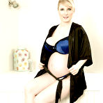 First pic of Pregnant Euro mom Casey Deluxe displaying huge milky tits in shower