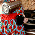 First pic of 30 plus female Crystal Clark gets naked in the kitchen while pregnant