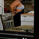 First pic of Pregnant Latina female plays with her big tits and pussy in the kitchen