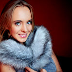 First pic of Cute glamour girl Rachel Blau in stockings undressing for bald pussy closeup