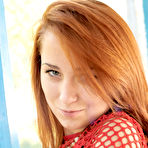 First pic of Hot redhead Masya A showing her hard big nipples and meaty pussy close up