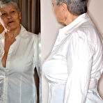 First pic of Hot granny Savana spreading wide open in cotton panties to flash mature pussy