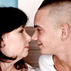 First pic of Chubby granny Tilda baring big tits and shedding skirt before hardcore sex