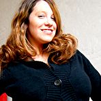 First pic of Amateur BBW Lisa Davidson frees her huge boobs from sweater in blue jeans