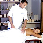 First pic of Tiny European girl Foxi Di receiving massage and pussy licking