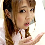 Fourth pic of Japanese secretary Nagisa Sayama spits out cum after giving a fully clothed BJ