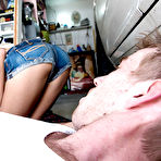 First pic of Hot brunette teen Janice Griffith is doing a sweet blowjob