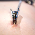 Second pic of Blonde Domme Aiden Starr gives a restrained pain slut a run for her money