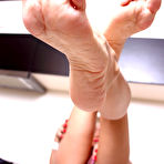 Third pic of Platinum blonde Eva Diangelo sticks a big dildo up her dirty asshole