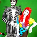 First pic of Amateur chick Joanna Angel and guy don creepy cosplay outfits before fucking