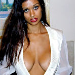 Fourth pic of Indian model sets her firm breasts free of silk blouse in solo action