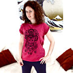 First pic of Mature chick Candy takes off her yoga pants and reveals her horny hairy pussy