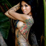 Second pic of Tattooed Asian model Yeonji teases in the teensiest of v bikinis