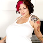 First pic of Chubby amateur babe Dors Feline strips and worships her large melons
