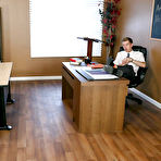 First pic of Redhead schoolgirl Lauren Phillips frees big natural tits for BJ in glasses