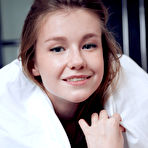 Second pic of Young cute Emily Bloom romps and stretches naked in the sheets