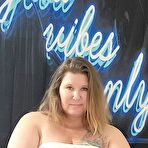 First pic of Fat amateur Busty Kris Ann finger spreads her natural pussy during solo action