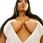 Second pic of Sexy brunette babe Anissa Kate exposing her huge tits and trimmed cunt