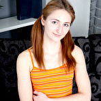 First pic of Teen first timer Dacey pets her natural pussy after uncovering her small tits