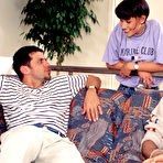 First pic of Dark-haired woman Carol Rouge does a DP during a gangbang scene