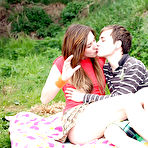 First pic of Sweet teen babe gives a blowjob and gets shagged hardcore outdoor