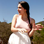 Second pic of Gracious brunette bombshell Valentina Nappi having fun on a farm