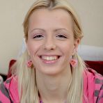 First pic of Blond teen oozes cum from her freshly fucked asshole with her hair in pigtails