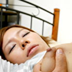 First pic of Japanese girl Sara Saijo sports a creampie after having sex on a bed