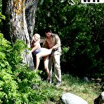 Third pic of Blonde girl Aliciana sports a pearl necklace after sex under a tree by the sea