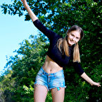 First pic of Teen solo girl Dakota Pink bares her heavenly body on a paved road