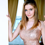 First pic of Young beauty Dakota Pink slips out of an evening gown to pose in the nude
