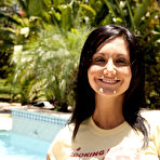 First pic of Busty MILF Ava Addams stripping and posing seductively in the pool