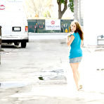 Third pic of Adorable babe Jennifer Stone posing outdoor in miniskirt only