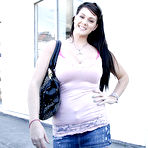 First pic of Busty teen Alison Tyler strips off jean skirt and exposes her big butt