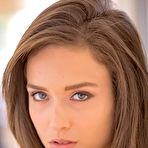 Fourth pic of Luscious brunette babe with smoky eyes undressing and exposing her hot body