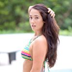 Second pic of Immensely hot brunette girls demonstrating their curves at the poolside