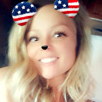 First pic of Blonde MILF Madden shops her topless selfie with silly ears and nose