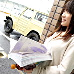 Second pic of Japanese girl Mikoto Mochida gives a CFNM blowjob while outdoors