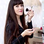 First pic of Thin female Chernika shows her unshaven underarms and then her natural pussy