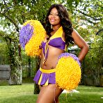 First pic of Ebony cheerleader Monique Symone shakes her pom-poms while exposing herself