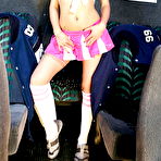 Second pic of Gracious Cheerleader with big tits loves to expose her pierced cunt