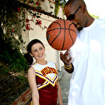 First pic of White cheerleader Mae Meyers takes an open mouth cumshot after sex with a BBC