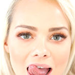 Fourth pic of Sexy blonde licks the cum from her lips after banging a massive black cock