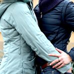 First pic of Barely legal girls kiss in public before heading home for sex with a man