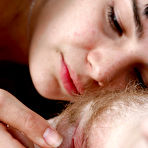 Third pic of Pierced amateurs share tongue before removing panties for tribbing session