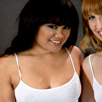 First pic of Annie Cruz and a redhead take turns squirting during sex with a machine dildo