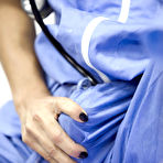 Second pic of Latina medical worker Veronica Leal masturbates at work until she squirts