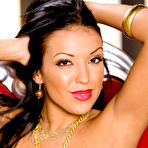 Third pic of Hot brunette Maya Gates gets naked in sexy stockings and high heels