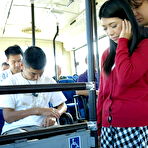 First pic of Japanese coed Aimi Nagano finds herself being gangbanged on a bus